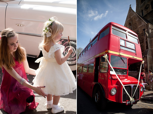 Flower Girl And Wedding Bus