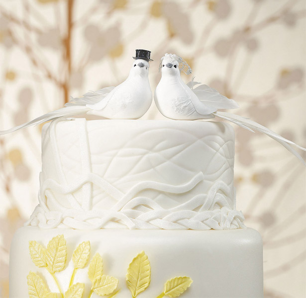 Bride and Groom Cake Topper Wedding Doves