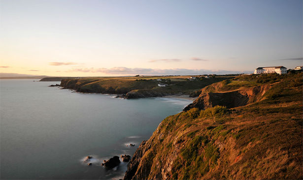 beach sea cornwall venue Polurrian Bay Hotel