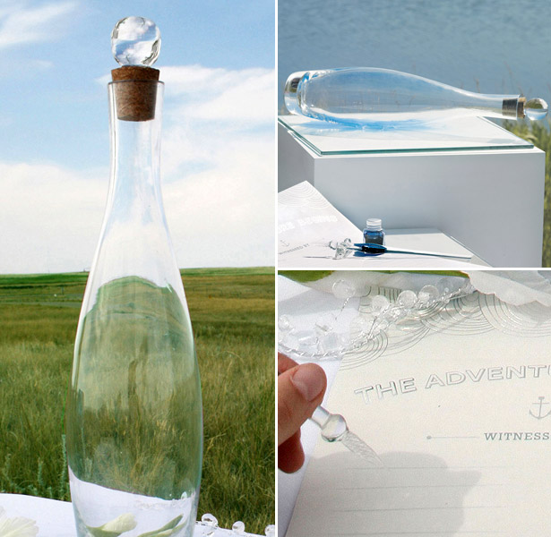 bottle guest book wish at confetti