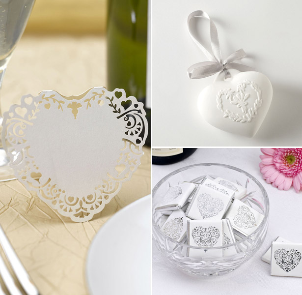 Heart shaped wedding favours and accessories  