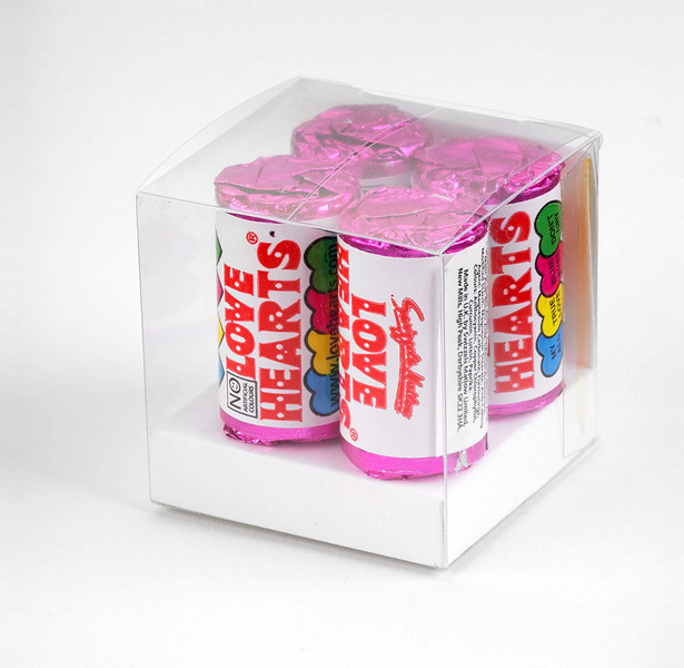 Pack of retro love heart sweets    