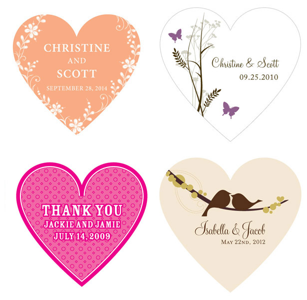 Personalised heart stickers 