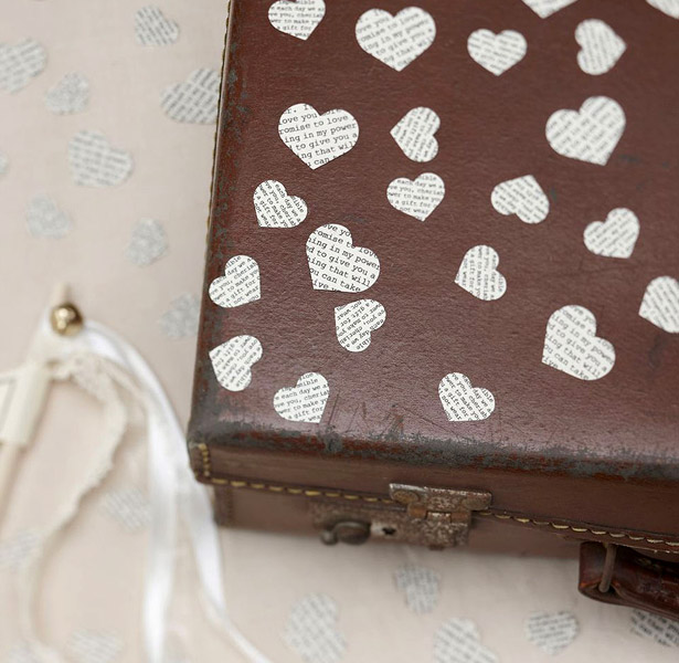 Vintage heart shaped confetti  