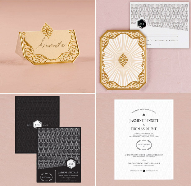 Mood board inspiration of laser cut wedding plan stationery