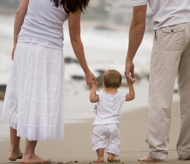 happy family on the beach