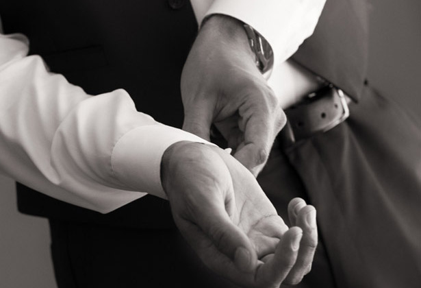 Groom getting ready  