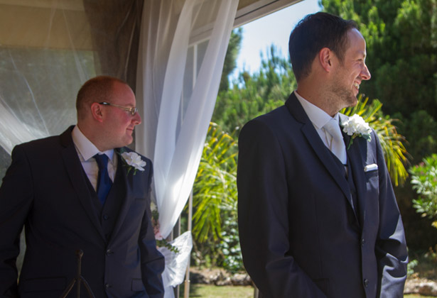 Groom's reaction to seeing his bride 