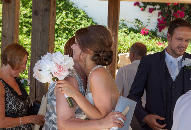 The bride greeting her guest 