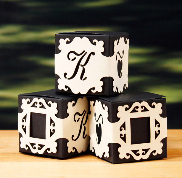 Personalised monogram baroque box wraps