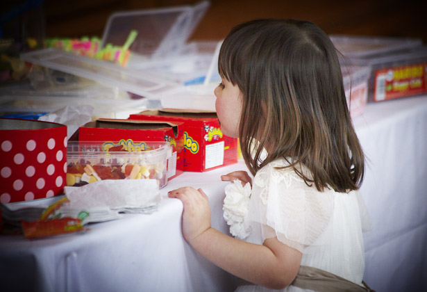 flower girl retro sweets wedding day