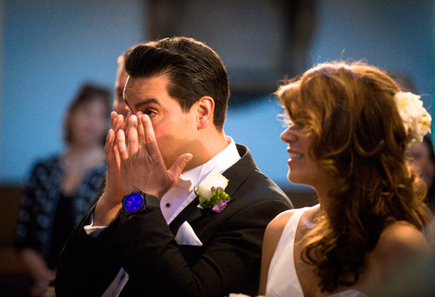 groom bride emotional ceremony