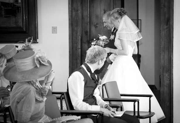 Bride arriving at the ceremony