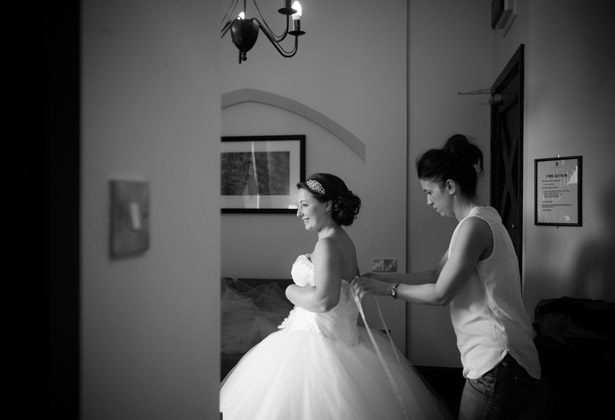 Bride getting ready