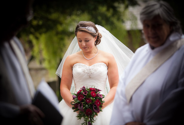 Bride waiting outside