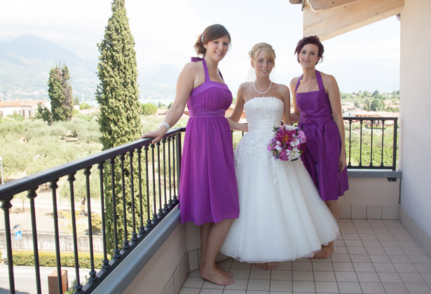 Bride with her bridesmaids