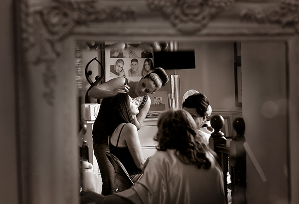 Bride getting ready