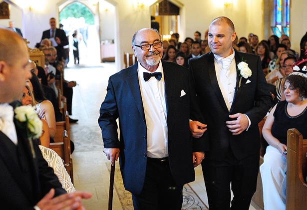 Groom at the church