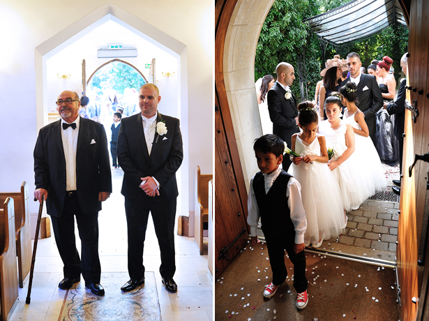 Groom waiting at the church