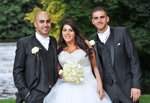  Newlyweds with their family