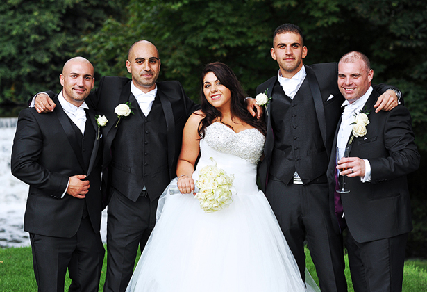 Bride with the groomsmen