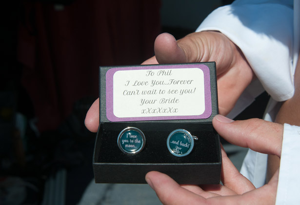 Personalised cufflinks for the groom