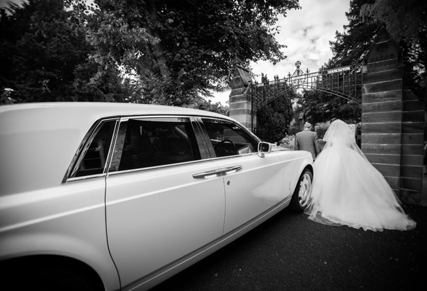 The bride arriving at the ceremony