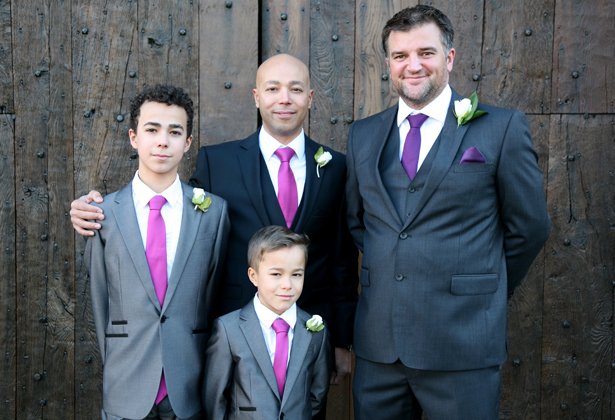 The groom with his groomsmen and ushers