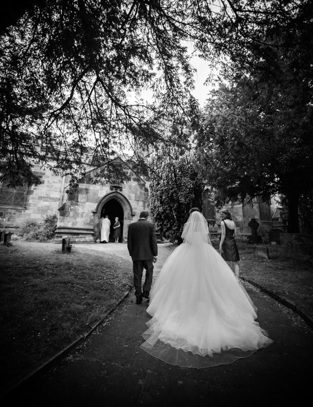 Bride outside the church