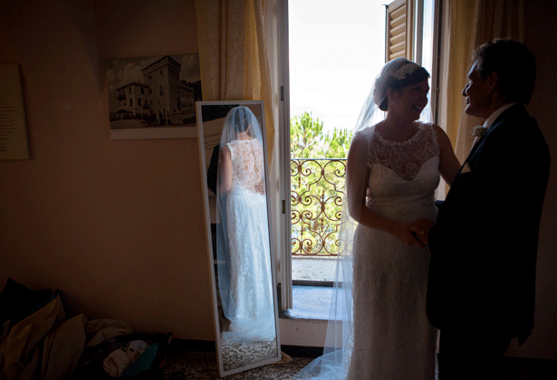 Bride with her father