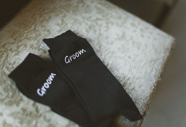 Black 'Groom' socks