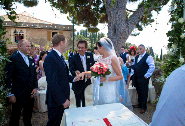 Bride with her groom