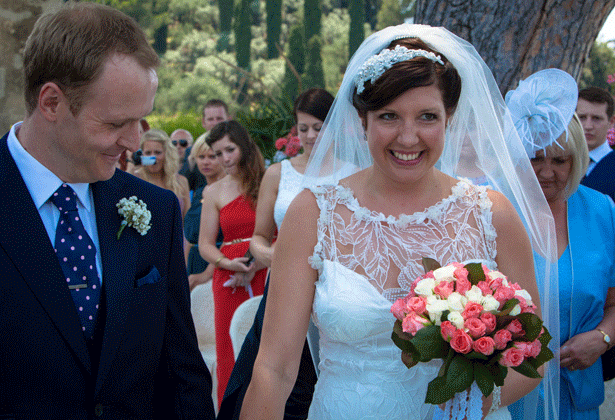 Bride with her groom