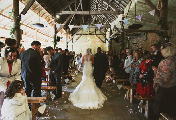 Bride walking down the aisle