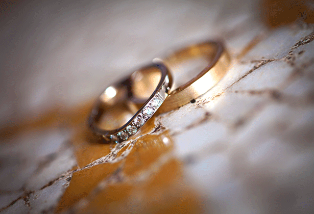 Gold diamond wedding bands