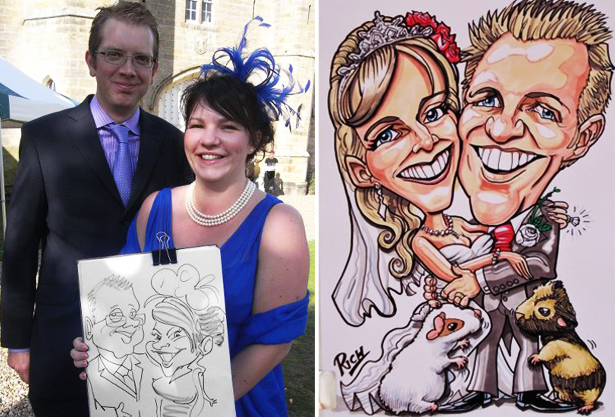 Bride and Groom Wedding Caricature