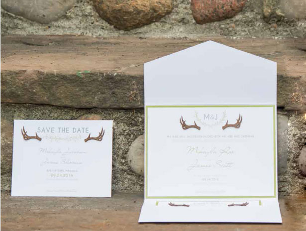  Woodland themed wedding stationary