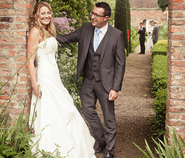 Bride and Groom in Bridal Eyewear by Karen Louise