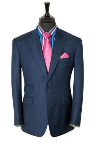 Grooms modern menswear suit by King and Allen