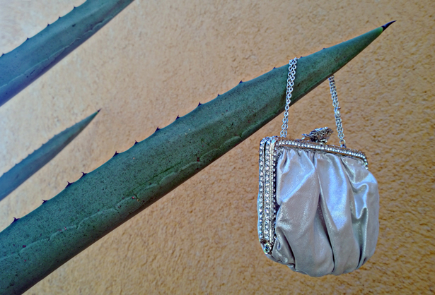 Silver wedding purse 