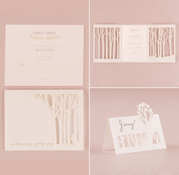  Woodland themed wedding stationary