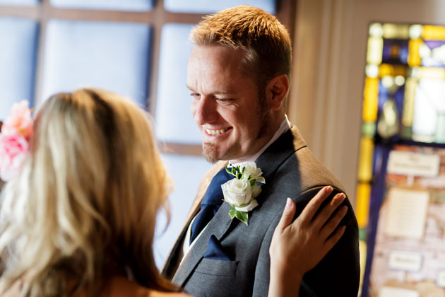 The groom waiting for his bride to arrive 