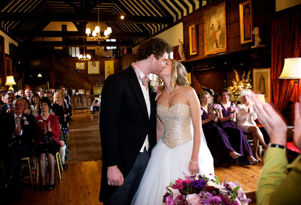 The first kiss as husband and wife