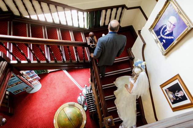 The bride on her way to the ceremony     