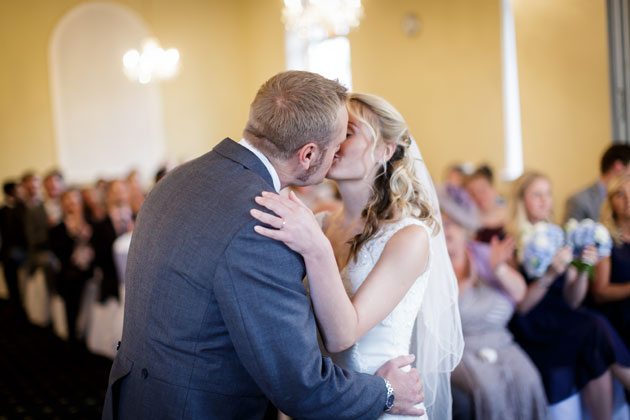 The first kiss as husband and wife      