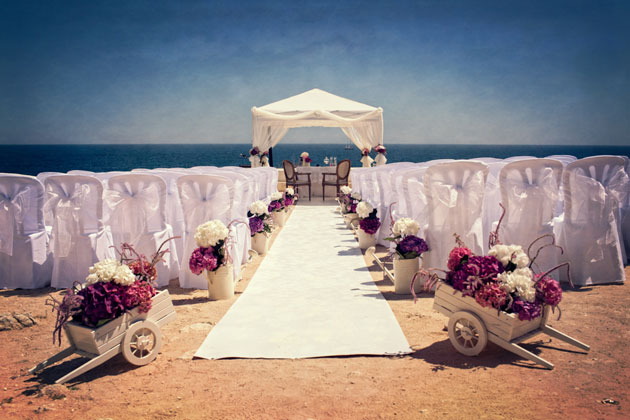 Wedding ceremony at Nossa Senhora da Rocha, Algarve.