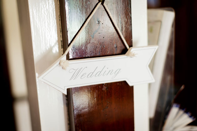 Arrow wedding sign