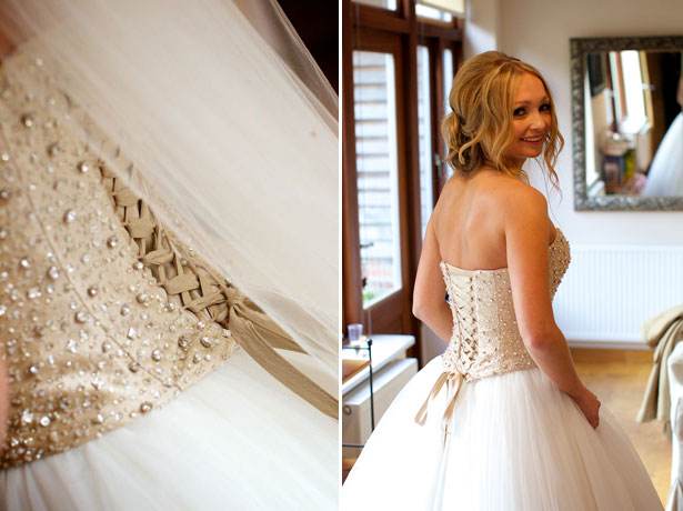 Bride in her Justin Alexander dress