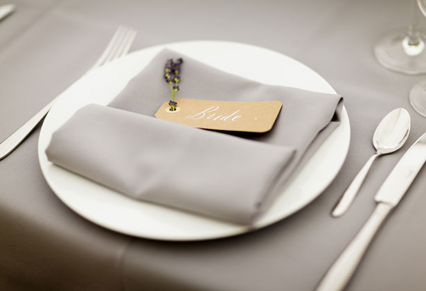 Lavender place card  for the bride   