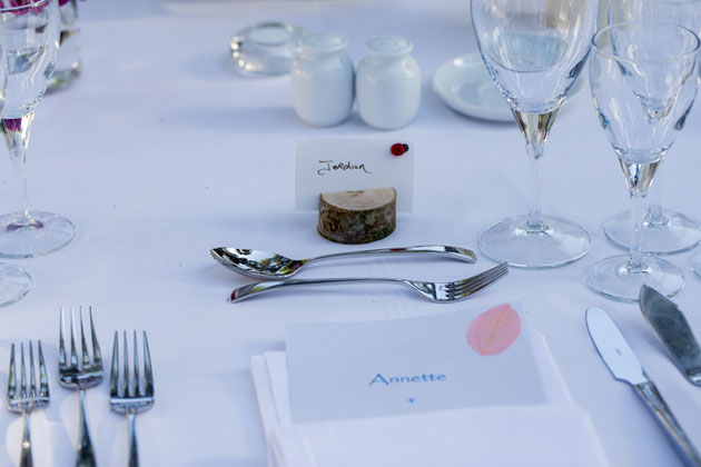 Small log place card holders 